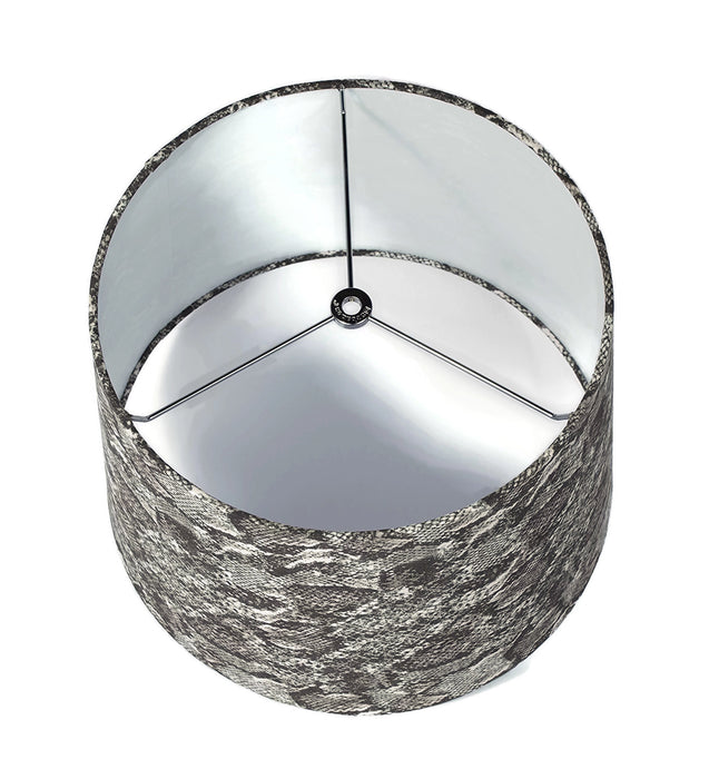 Snakeskin Fabric Drum Lampshade, Spider Fitter