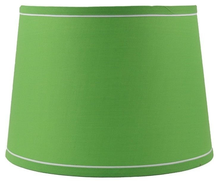 French Drum With White Trim 12-inch By 14-inch By 10-inch Lampshade