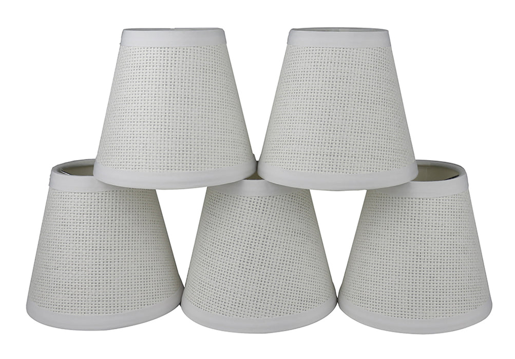 Woven Paper White Chandelier Lamp Shades - 5" & 6" Sizes