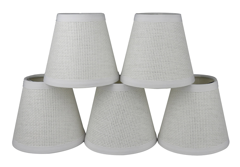 Woven Paper White Chandelier Lamp Shades - 5" & 6" Sizes