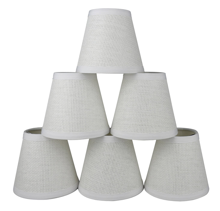 Woven Paper White Chandelier Lamp Shades - 5" & 6" Sizes