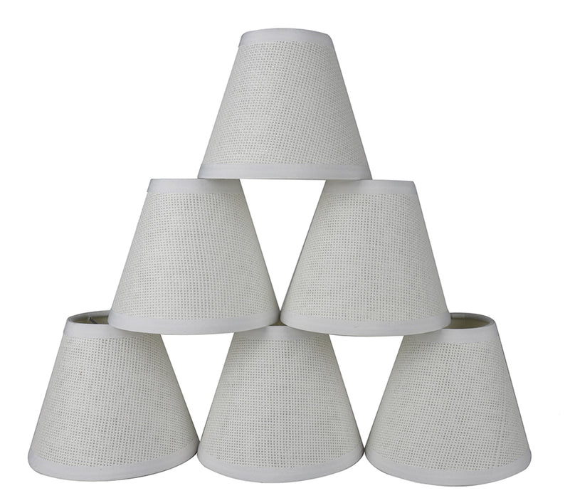 Woven Paper White Chandelier Lamp Shades - 5" & 6" Sizes