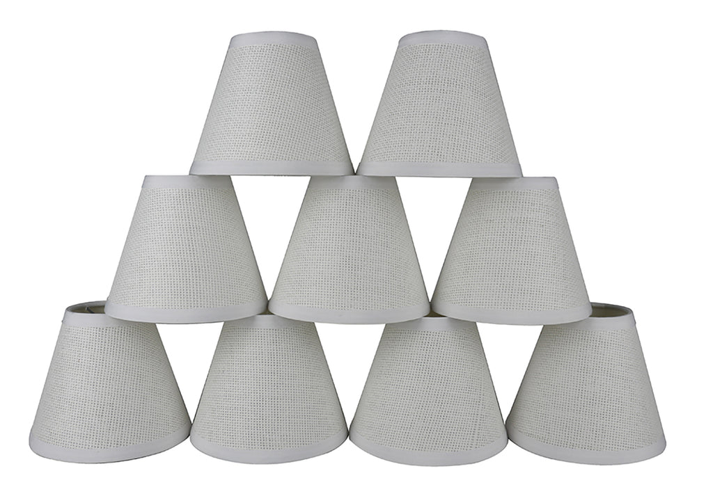 Woven Paper White Chandelier Lamp Shades - 5" & 6" Sizes