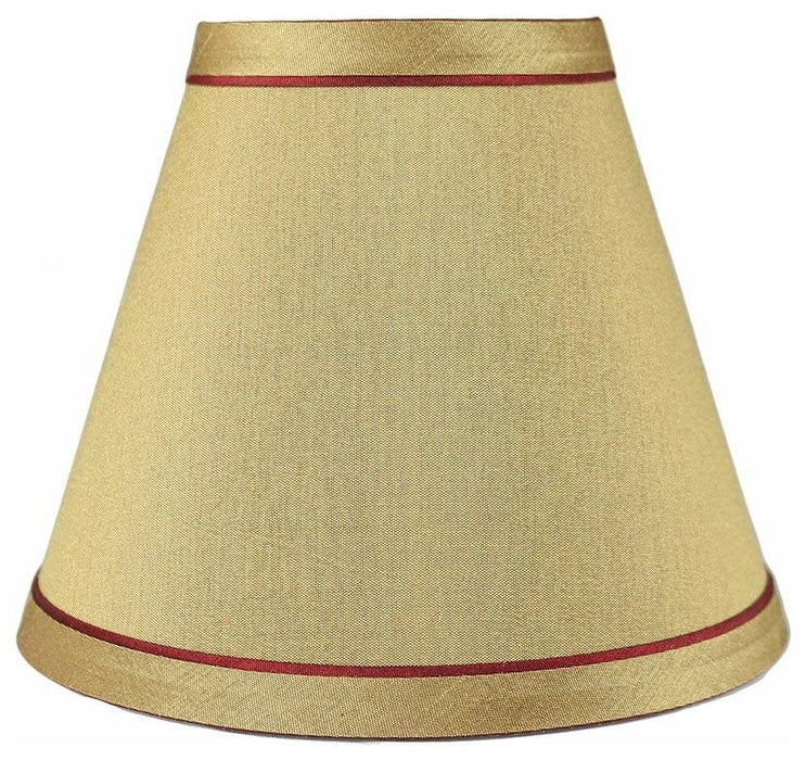 Urbanest Hardback Faux Silk Chandelier Lamp Shade with Trim, 3-inch by 6-inch by 5-inch, Clip-on