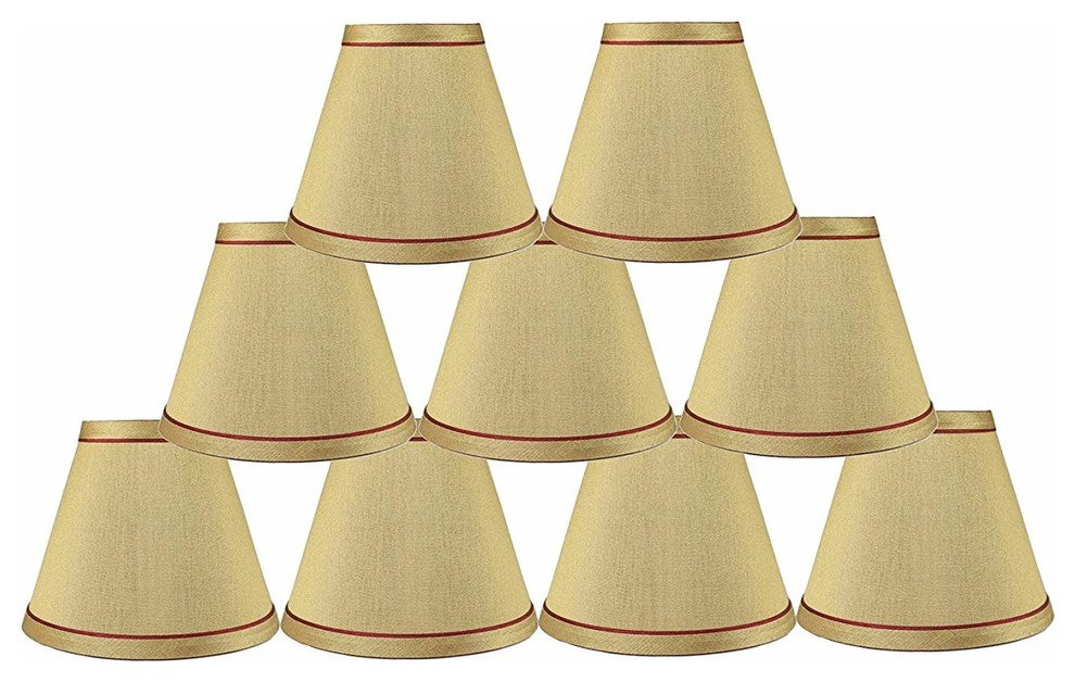 Urbanest Hardback Faux Silk Chandelier Lamp Shade with Trim, 3-inch by 6-inch by 5-inch, Clip-on