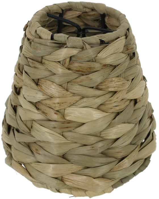Natural Woven Seagrass Chandelier Lamp Shades, Clip-on, 3-inch by 6-inch by 5-inch