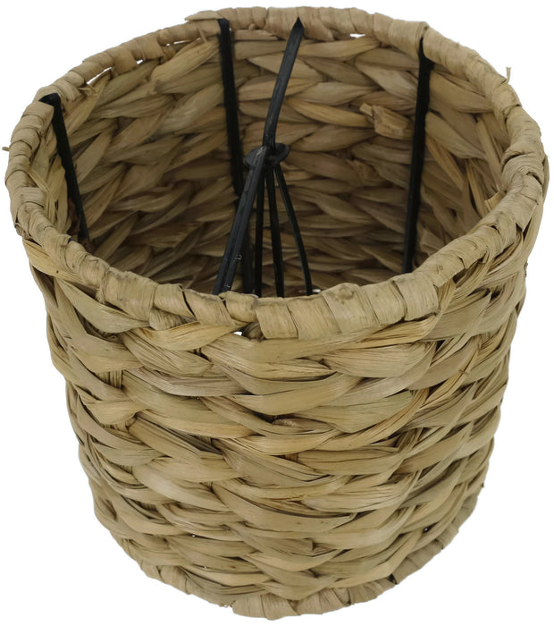 Natural Woven Seagrass Chandelier Drum Lamp Shades, Clip-on, 5-inch by 5-inch by 4 3/8-inch