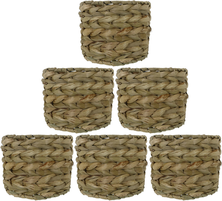 Natural Woven Seagrass Chandelier Drum Lamp Shades, Clip-on, 6-inch by 6-inch by 4 1/2-inch