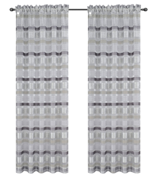 Becca Set of 2 Sheer Curtain Panels - 5 Colors