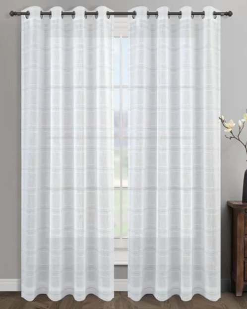 Chamon Sheer Curtain Drapery Panels with Grommets - 5 Colors