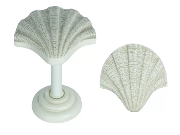 Shell Drapery Holdback Medallion - 3 Finishes