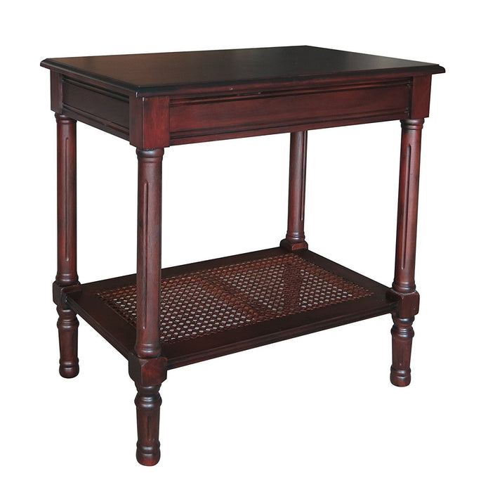 Jamestown Side Table with Rattan Shelf - 6 Finishes