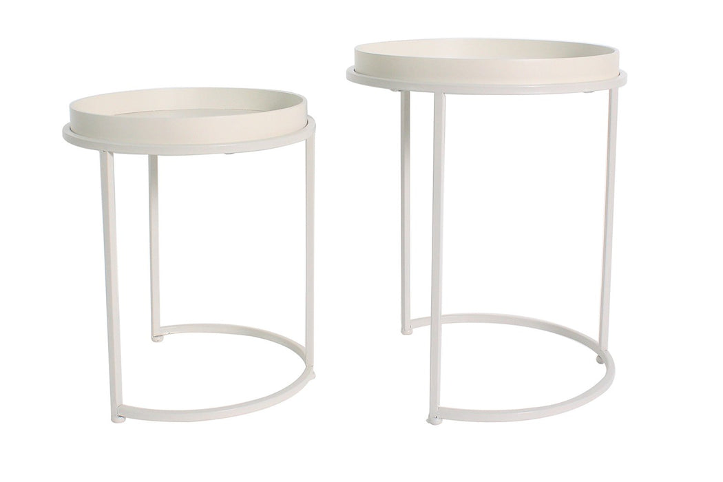 Whitney Set of 2 Metal & Wood Nesting Tables - 2 Finishes