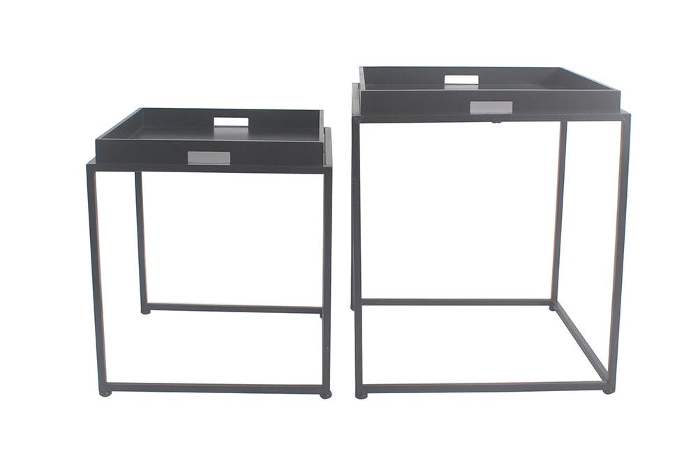 Brooklyn Set of 2 Metal & Wood Nesting Tables - 2 Finishes